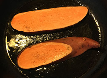 Sweet Potato in the pan